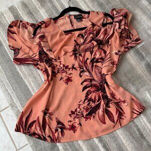 Liz Claiborne XL cold shoulder Hawaiian print blouse - never worn